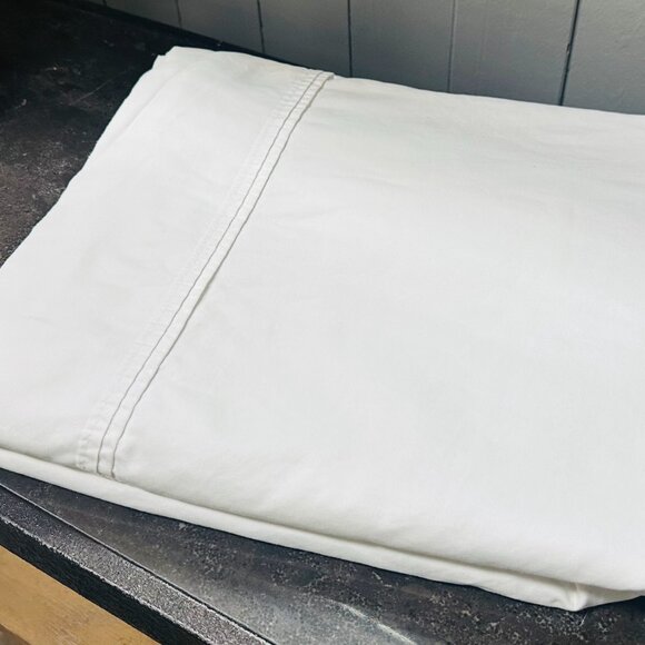 MEMBER'S MARK Hotel Premier 700 count 100% Egyptian Cotton WHITE FLAT SHEET - Picture 1 of 2